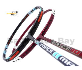 2 Pieces Deal: Apacs Force II Max Dark Grey + Apacs EdgeSaber 10 Red Badminton Racket