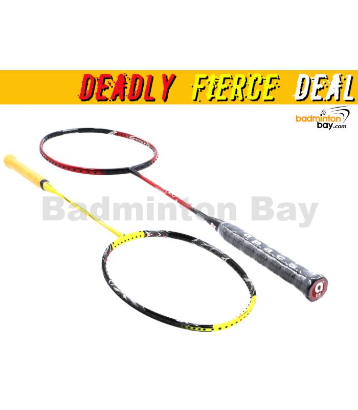 Deadly Fierce Deal:  Apacs Nano Fusion Speed XR (6U)+ Flex Power World Tour Final Yellow (4U) Badminton Racket