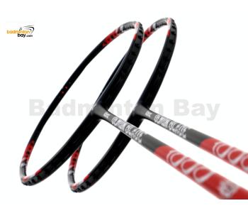 Limited Time Free Shipping : 2 Pieces Deal: Abroz Demon Blade 1000 Black Red Badminton Racket (5U)