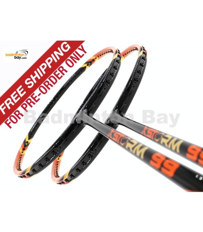 Pre-order Free Shipping : 2 Pieces Deal: Abroz XStorm 99 Orange Badminton Racket (6U)