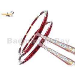 2 Pieces Deal: Apacs Feather Weight X II Red Gold Badminton Racket (8U) Worlds Lightest Badminton Racket