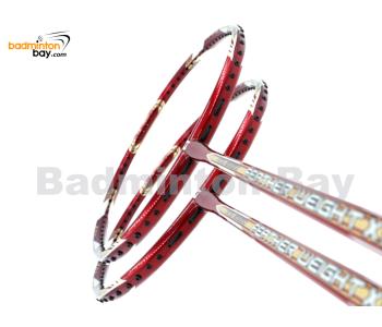 2 Pieces Deal: Apacs Feather Weight X II Red Gold Badminton Racket (8U) Worlds Lightest Badminton Racket