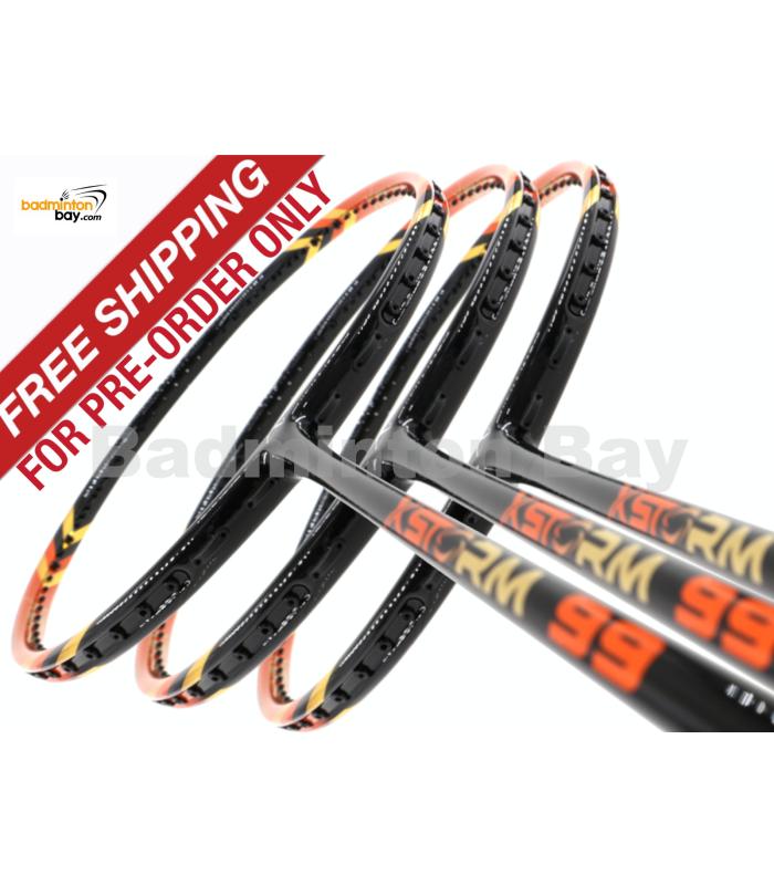 Pre-order Free Shipping : 3 Pieces Deal: Abroz XStorm 99 Orange Badminton Racket (6U)