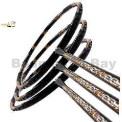 3 Pieces Rackets - Apacs Feather Weight X SPECIAL (XS) Black Gold Badminton Racket (8U) Worlds Lightest Badminton Racket