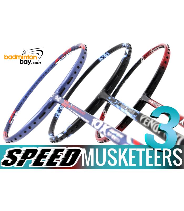 Speed Musketeers 3 :  1x Apacs Blend Duo 10X , 1x Abroz Nano Power Venom II , 1x Apacs Nano Fusion Speed XR Badminton Rackets
