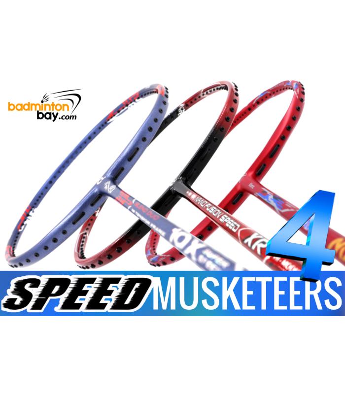 Speed Musketeers 4 :  1x Apacs Blend Duo 10X , 1x Apacs Nano Fusion Speed XR , 1x Abroz Shark Mach II Badminton Rackets