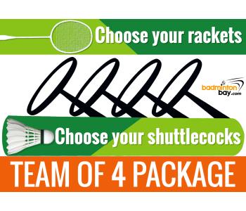 Build Your Own Customized Team Package - Save 30% - 4 Badminton Rackets + 1 Tube Shuttlecocks 