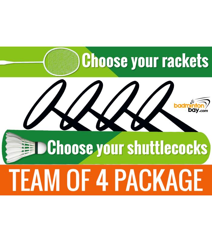 Build Your Own Customized Team Package - Save 30% - 4 Badminton Rackets + 1 Tube Shuttlecocks 