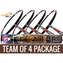 Team Package: 1 Tube RSL Supreme Shuttlecocks + 4 Rackets - Abroz Nano 9900 Power 5U Badminton Racket