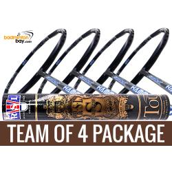 Team Package: 1 Tube RSL Supreme Shuttlecocks + 4 Rackets - Abroz Shark Hammerhead Badminton Racket (6U)