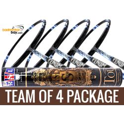 Team Package: 1 Tube RSL Supreme Shuttlecocks + 4 Rackets - Abroz Nano Power Venom II 6U Badminton Racket