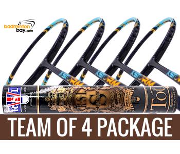 Team Package: 1 Tube RSL Supreme Shuttlecocks + 4 Rackets - Abroz XStorm 88 Badminton Racket (6U)