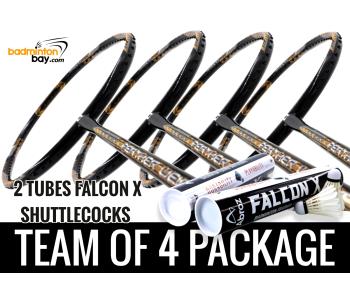 Team Package: 2 Tubes Abroz Falcon X Shuttlecocks + 4 Rackets