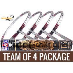 Team Package: 1 Tube RSL Supreme Shuttlecocks + 4 Rackets - Apacs Stern 90 Offensive 6U Badminton Racket