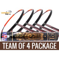 Team Package: 1 Tube RSL Supreme Shuttlecocks + 4 Rackets - Apacs Zig Zag Speed Orange (Prime Version) Compact Frame Badminton Racket