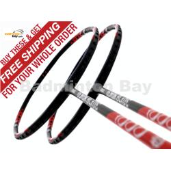 2 Pieces Deal: Abroz Demon Blade 1000 Black Red Badminton Racket (5U)