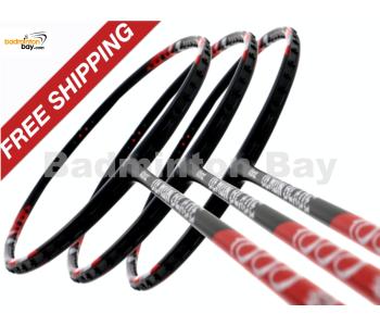 Limited Time Free Shipping : 3 Pieces Deal: Abroz Demon Blade 1000 Black Red Badminton Racket (5U)