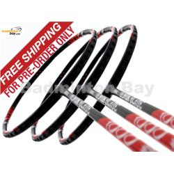 Pre-order with Free Shipping : 3 Pieces Deal: Abroz Demon Blade 1000 Black Red Badminton Racket (5U)