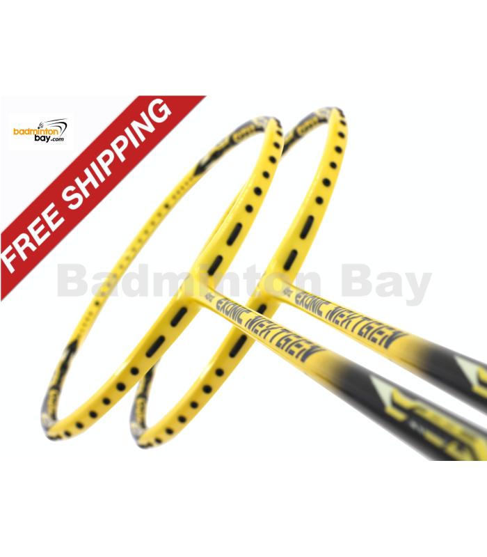 Limited Time Free Shipping : 2 Pieces Deal: Abroz Exonic Nextgen Yellow Black Badminton Racket (5U)