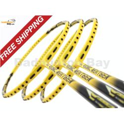 Limited Time Free Shipping : 3 Pieces Deal: Abroz Exonic Nextgen Yellow Black Badminton Racket (5U)