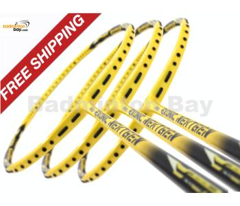 Limited Time Free Shipping : 3 Pieces Deal: Abroz Exonic Nextgen Yellow Black Badminton Racket (5U)