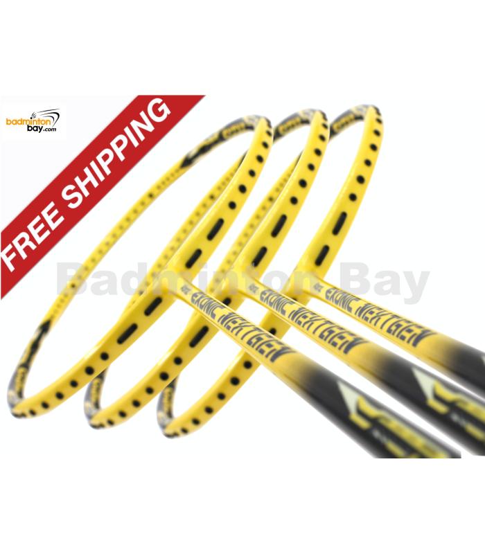 Arrived~Limited Time Free Shipping : 3 Pieces Deal: Abroz Exonic Nextgen Yellow Black Badminton Racket (5U)