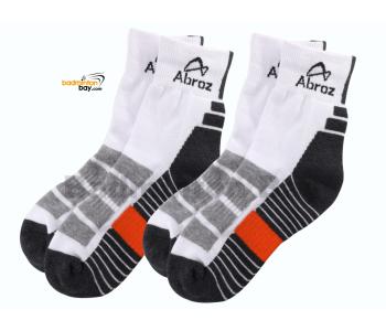 Abroz Badminton Sports Socks SC120 Dark Grey Orange (2 pairs)