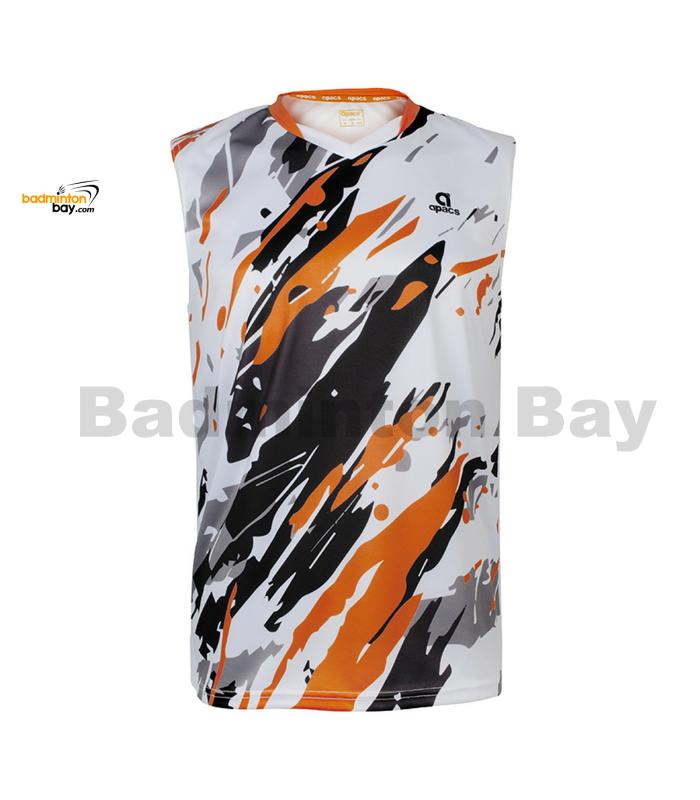 Apacs Dri-Fast SL1333 Sleeveless White Sports Quick Dry T-Shirt Jersey