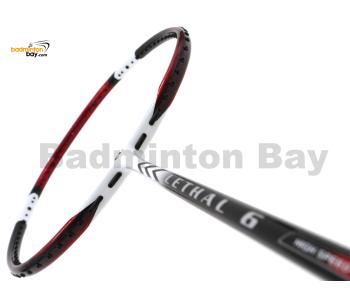 Apacs Lethal 6 White Black Red Badminton Racket (5U)