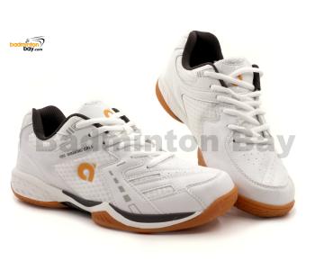 Apacs Aggressive 517 Shoes White Grey Indoor Badminton Court Shoes With Improved Cushioning and Outsole