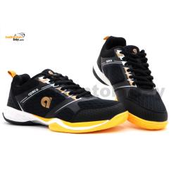 Apacs Aggressive 518 Shoes Black Indoor Badminton Court Shoes With Improved Cushioning and Outsole