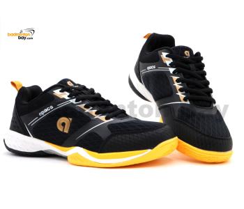 Apacs Aggressive 518 Shoes Black Indoor Badminton Court Shoes With Improved Cushioning and Outsole