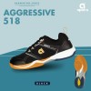 Apacs Aggressive 518 Shoes Black Indoor Badminton Court Shoes With Improved Cushioning and Outsole