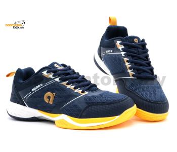 Apacs Aggressive 518 Shoes Navy Indoor Badminton Court Shoes With Improved Cushioning and Outsole