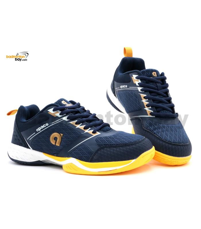 Apacs Aggressive 518 Shoes Navy Indoor Badminton Court Shoes With Improved Cushioning and Outsole