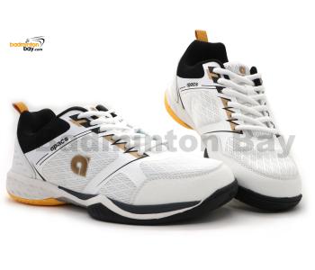 Apacs Aggressive 518 Shoes White Indoor Badminton Court Shoes With Improved Cushioning and Outsole