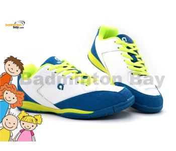 Apacs Kids Cloud Stride CS260 Lapis Lazuli Lime Shoe White With Improved Cushioning and Outsole