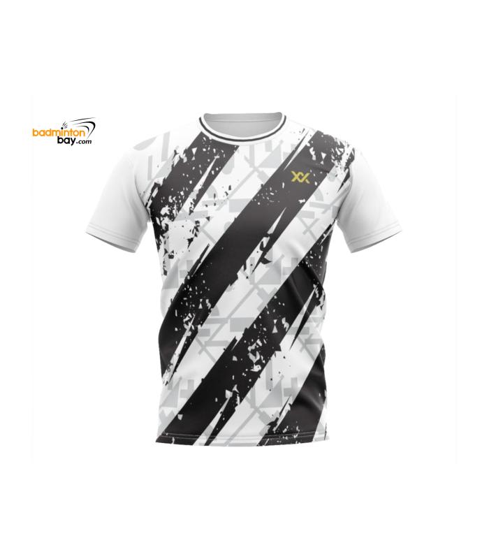 Maxx Dri-Fast MXFT111 Black White Fashion Tee Sports Quick Dry T-Shirt Jersey