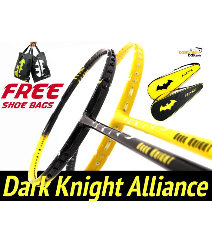 Dark Knight Alliance: 2 pieces Maxx Dark Knight Batman 85th Anniversary Limited Edition Compact Frame Badminton Racket 4U-G6