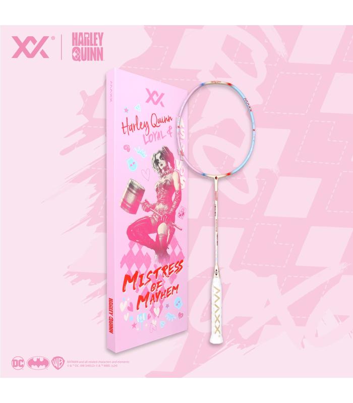 Maxx Mistress Of Mayhem (4U) Harley Quinn Pearl White Pink Blue Joker Limited Series Badminton Racket 4U-G6 With Boutique Box