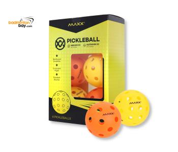 Maxx Pickleball Box of 6 pieces Indoor and Outdoor Balls