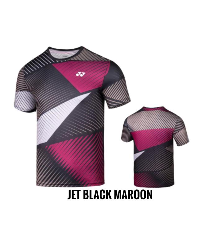 Yonex - Runaway1 TRM2893 Jet Black Maroon Round Neck T-Shirt Quick Dry Sports Jersey Dry Fast